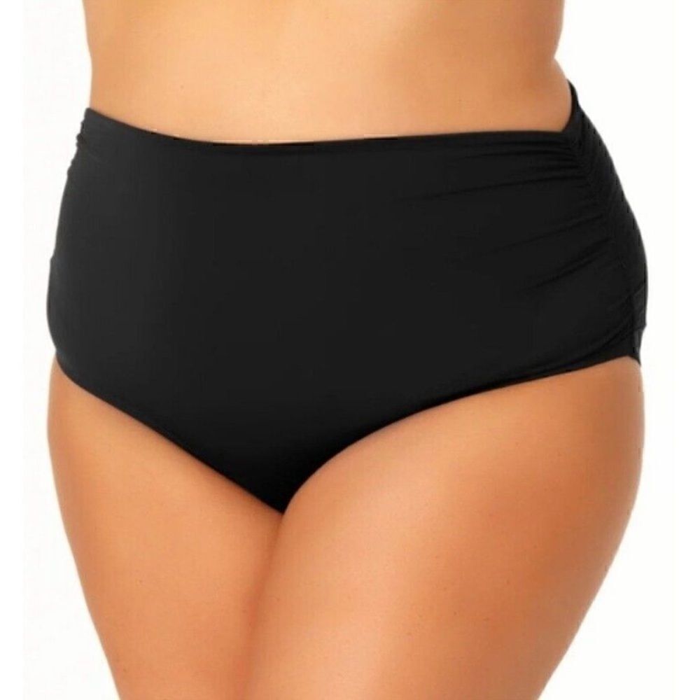Anne Cole Plus Size Convertible High Waist Shirred Swim Bottom New Size 18w